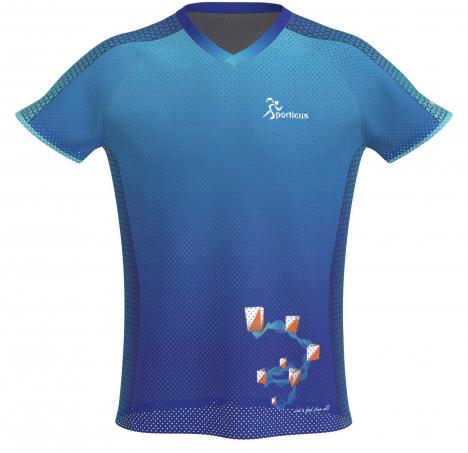 SPORTICUS Basic Mesh O-Shirt Blue design Sporticus