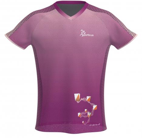 SPORTICUS Basic Mesh O-Shirt Purple design Sporticus