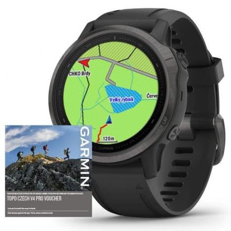 GARMIN FENIX 6S PRO Sapphire, Gray/Black Band (MAP/Music)