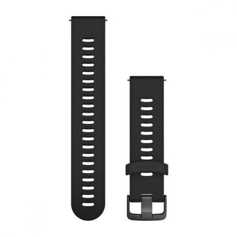 GARMIN řemínek pro Forerunner 245/645 - Quick Release 20mm, silikonový černý, tmavá přezka