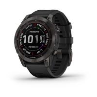 GARMIN FENIX 7 PRO Sapphire Solar Titan Carbon Gray/ Black Silicone Band 