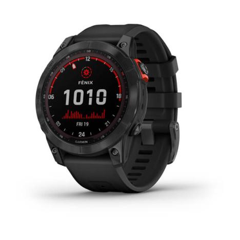 GARMIN FENIX 7 Solar Gray/Black Silicone Band 