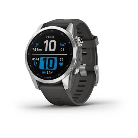 GARMIN FENIX 7S Glass Silver/Graphite Silicone Band 