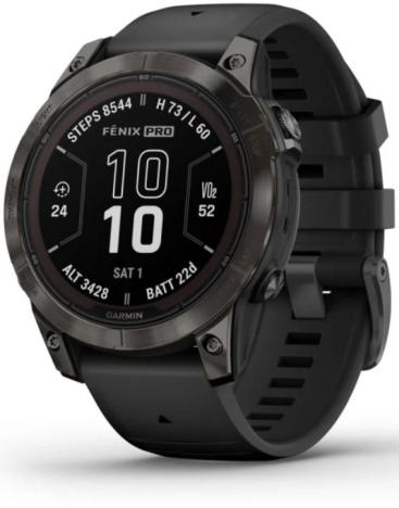 GARMIN FENIX 7 PRO Sapphire Solar Carbon Gray DLC Titanium / Black Band